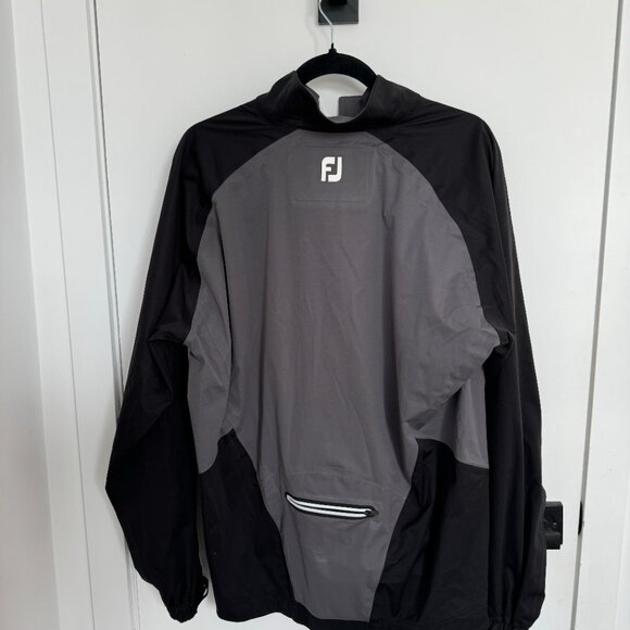 FootJoy Black Quarter Zip Long Sleeve Hydroknit Rain Jacket Large Mens - Picture 3 of 4